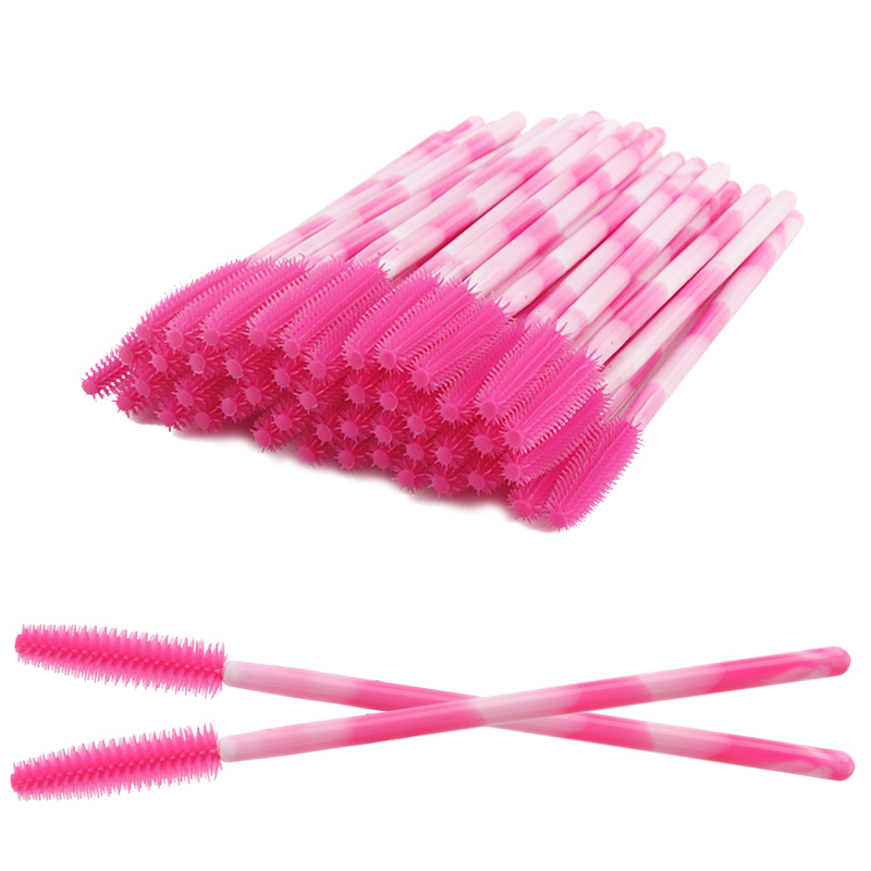 Eyelash Extension Options - 50/100 個使い捨てシリコーンまつげブラシカラーアイラッシュメイクアップブラシマスカラワンドアプリケーターまつげエクステンションツール