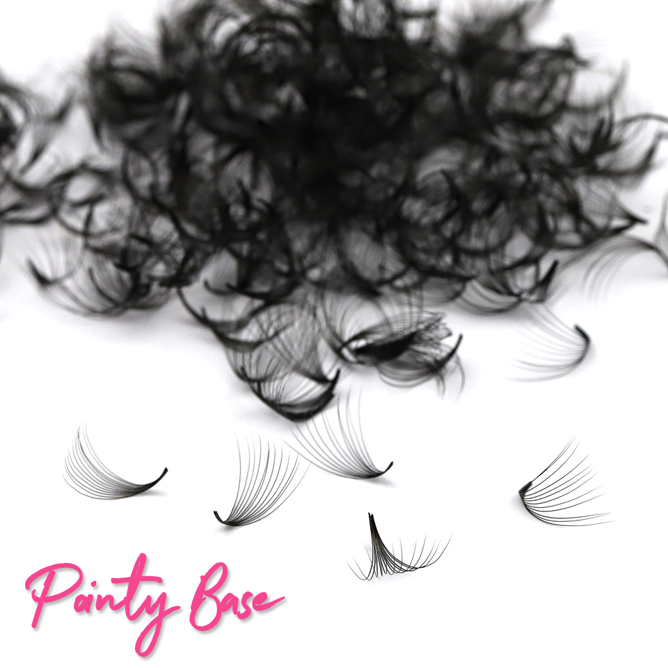 Eyelash Extension Medium - 手作りの先のとがったつけまつげ,既製のワイドプロボリューム,中型,狭いステムエクステンション,ルーズ