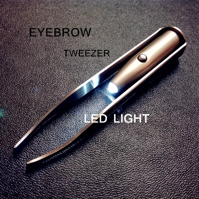 Eyelash Extension Led - 1/2 個のアップグレードされた LED ライト眉ピンセットツール、完璧な眉毛の形と偽まつげのアプリケーションのためのインテリジェントなデザイン