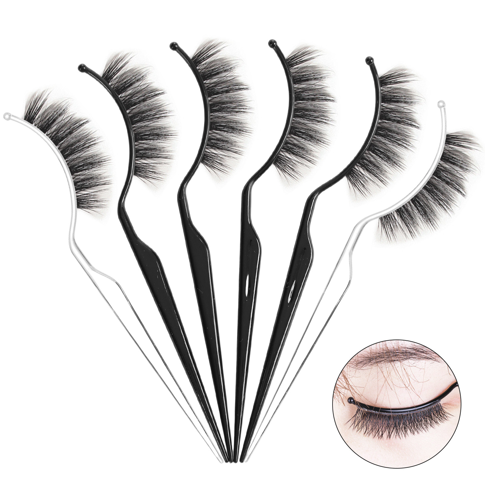 Eyelash Extension Model - 10 個つけまつげトライアル装着デバイスまつげスタイルディスプレイワンドまつげアプリケーター補助ブラケットまつげホルダー