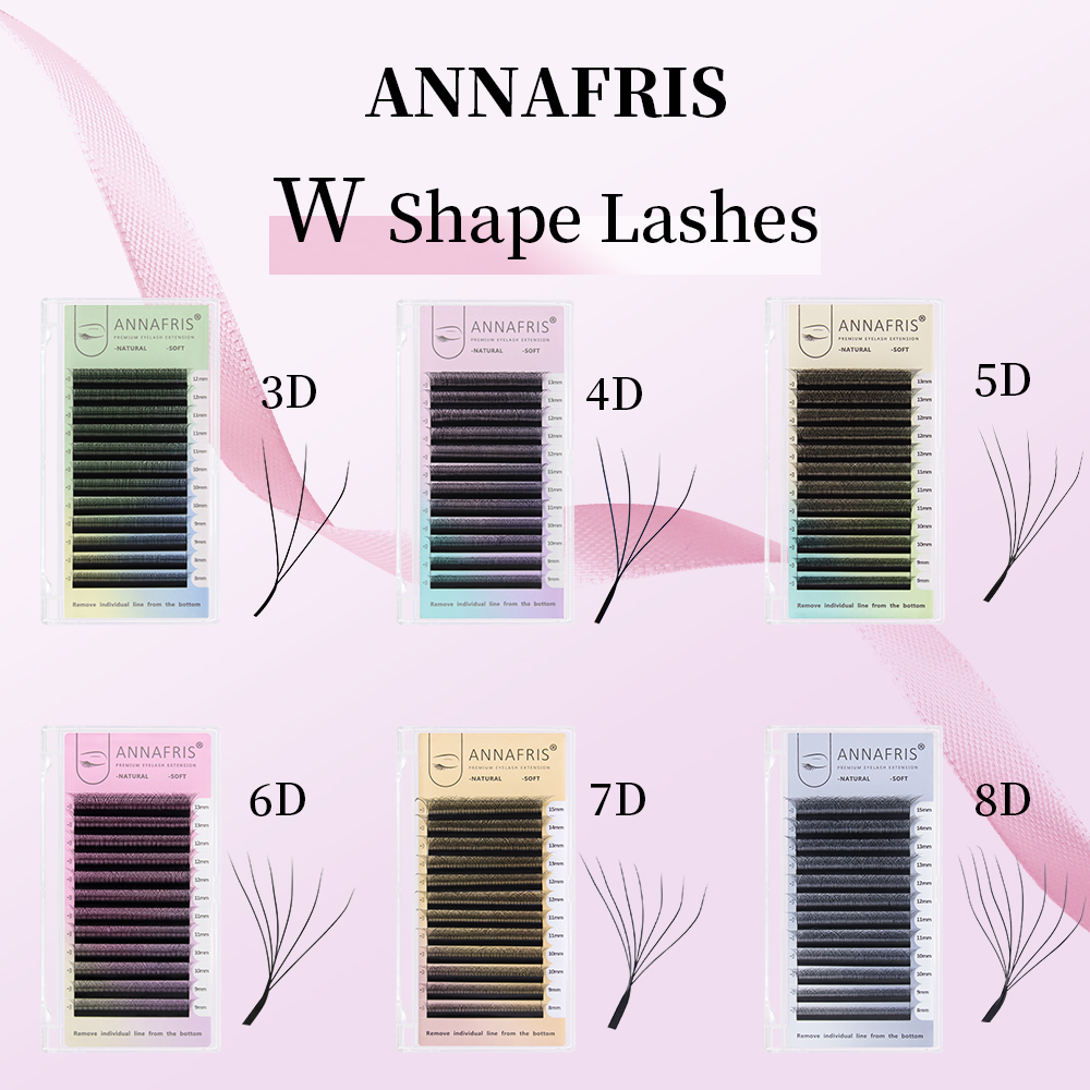 Eyelash Extension Human Hair - ANNAFRIS 既成ボリュームファン YY 3D 4D 5D