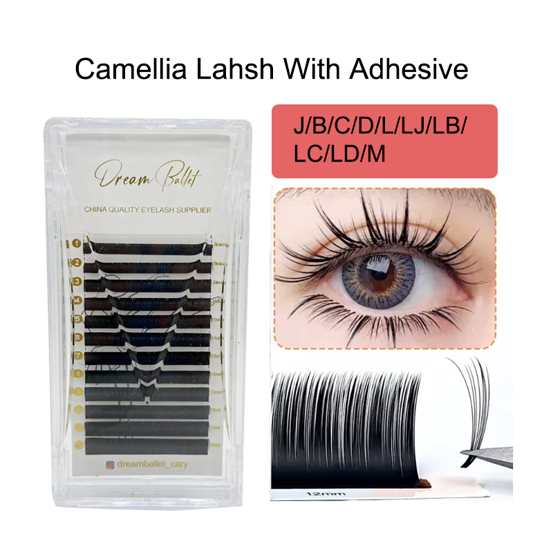 Eyelash Extension Human Hair - ドリームバレエ カメリア ラッシュ ウィズ アドヘシブ LC