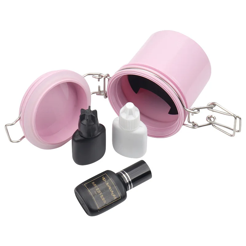 Eyelash Extension Last - まつげエクステ用接着剤スタンド収納ジャー、まつげグラフト用女性用メイクアップツール、まつげグルー収納タンク容器（個別包装）