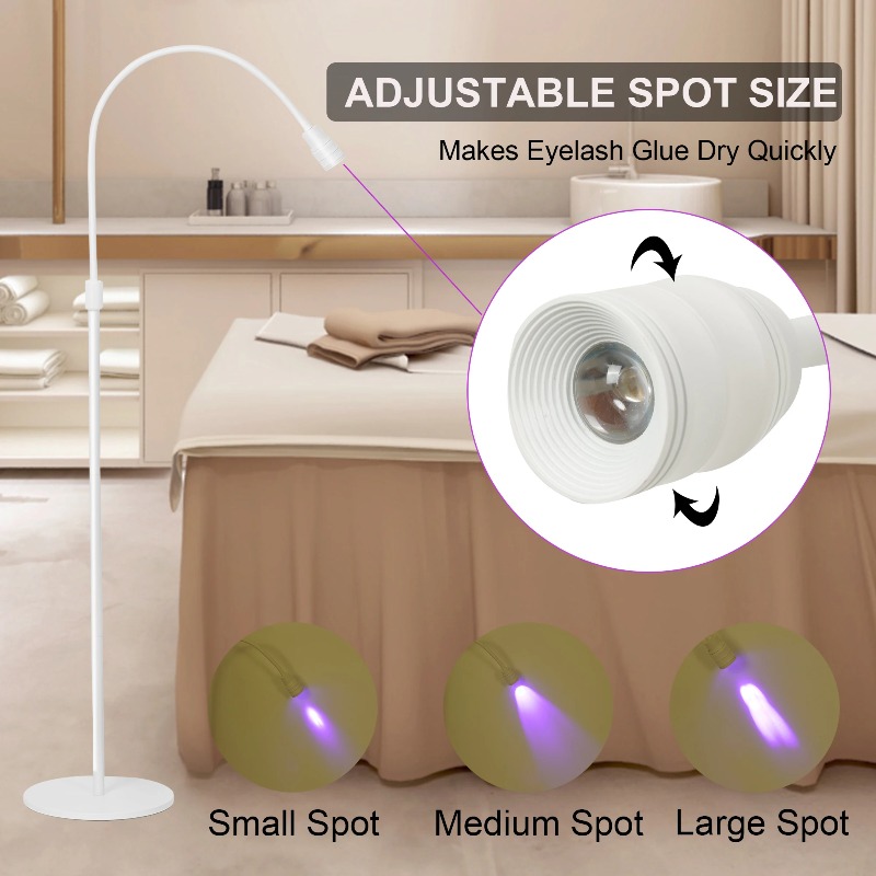 Eyelash Extension Led - UVまつげランプ グラフトエクステンション 眉毛ジェル接着剤硬化 美容サロン 角度調整可能 フットスイッチ