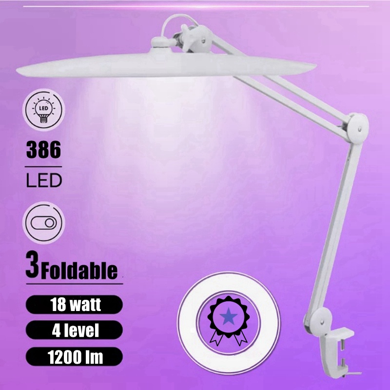 Eyelash Extension Led - まつげエクステ用LEDランプ,高輝度,386 LED,折りたたみ式,回転式,クランプ式,オフィス,美容,クラフト,読書用