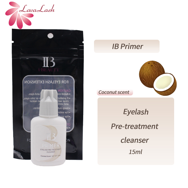 Lash Primer Cleanser - まつげエクステ用TPE透かし彫り,15ml,クリーナー拡張期間,粘着性,ココナッツ,オリジナル