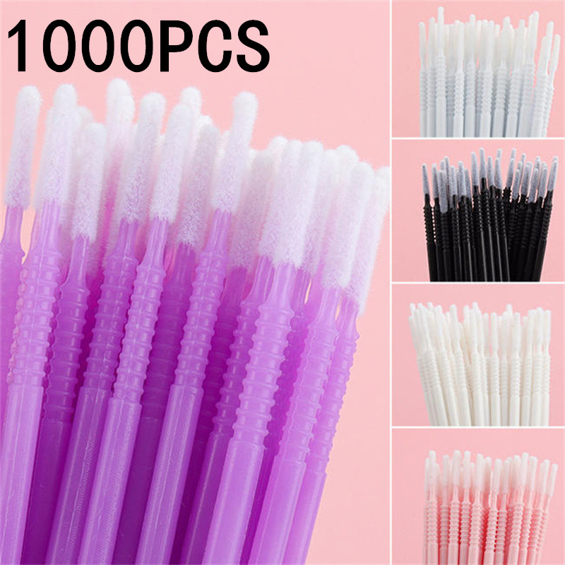 Eyelash Extension Cleaning - 100/200/1000 個使い捨てまつげエクステンション個別まつげ除去スワブマイクロブラシクリーニング綿棒マイクロブラシ