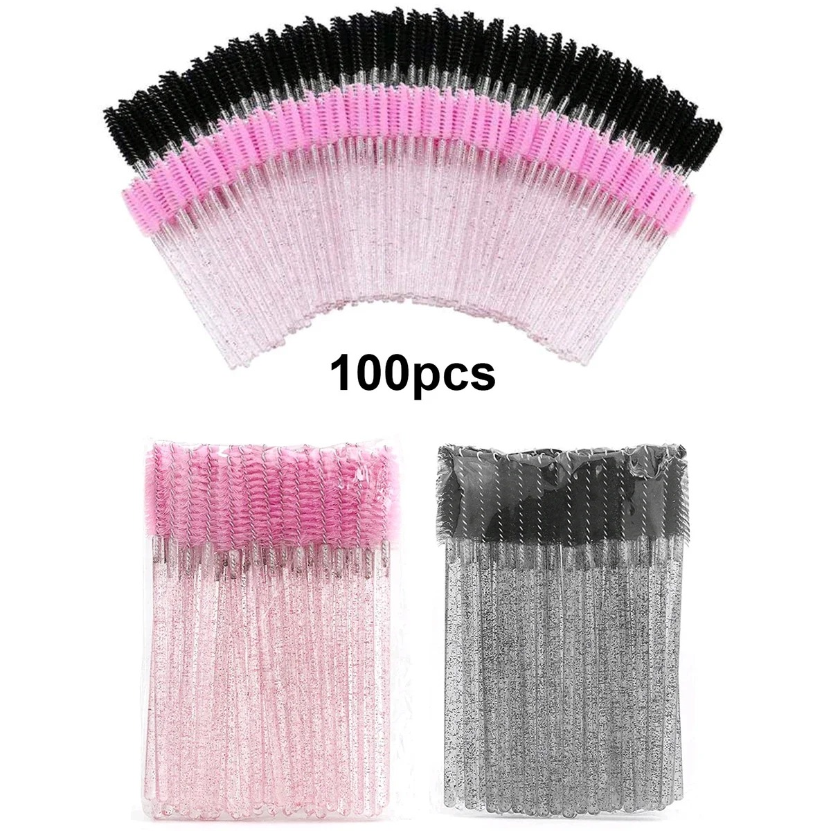 Eyelash Extension Options - 卸売 100 個マスカラ Spoolies 使い捨てまつげ &
