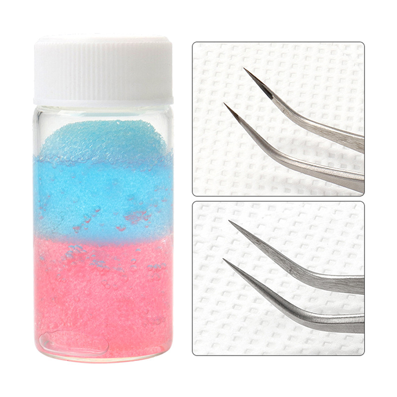 Eyelash Extension Cleaning - まつげグルーリムーバー,液体ピンセットクリーナー,まつげエクステ用品,クリーニングスポンジ,ピンセットクリーナー