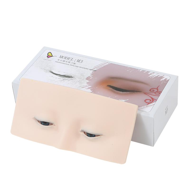 Eyelash Extension Model - プロのトレーニング用にまつげが事前に装着された3層まつげエクステ練習用ヘッド