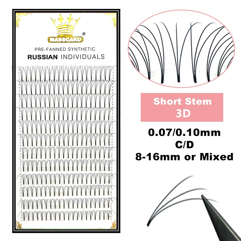 MASSCAKU 既成ロシアボリュームショートステムまつげエ - Eyelash Extension Human Hair のレビューと価格