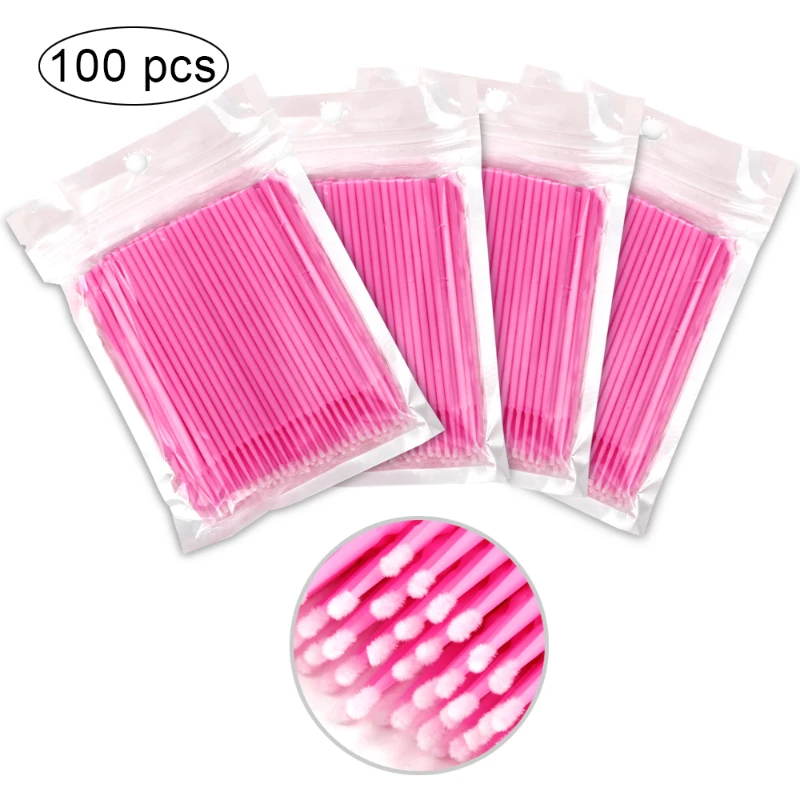 100本/袋 使い捨てまつげブラシ まつげ除去スワブ マイク - Eyelash Extension Options のレビューと価格