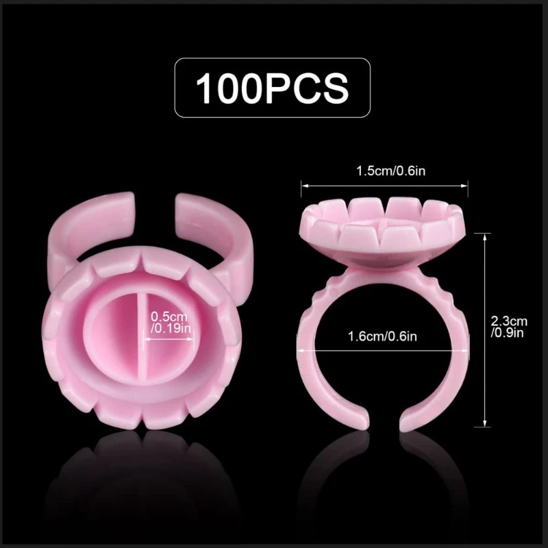 100 個使い捨てまつげ接着剤リングカップタトゥー顔料ホルダ - Eyelash Extension Last のレビューと価格