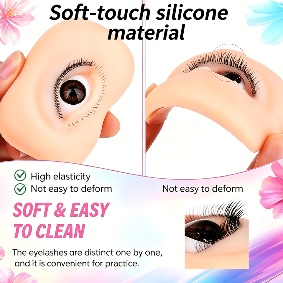 3層まつげ付き再利用可能なマネキンアイ、まつげエクステ練習用 - Eyelash Extension Model のレビューと価格