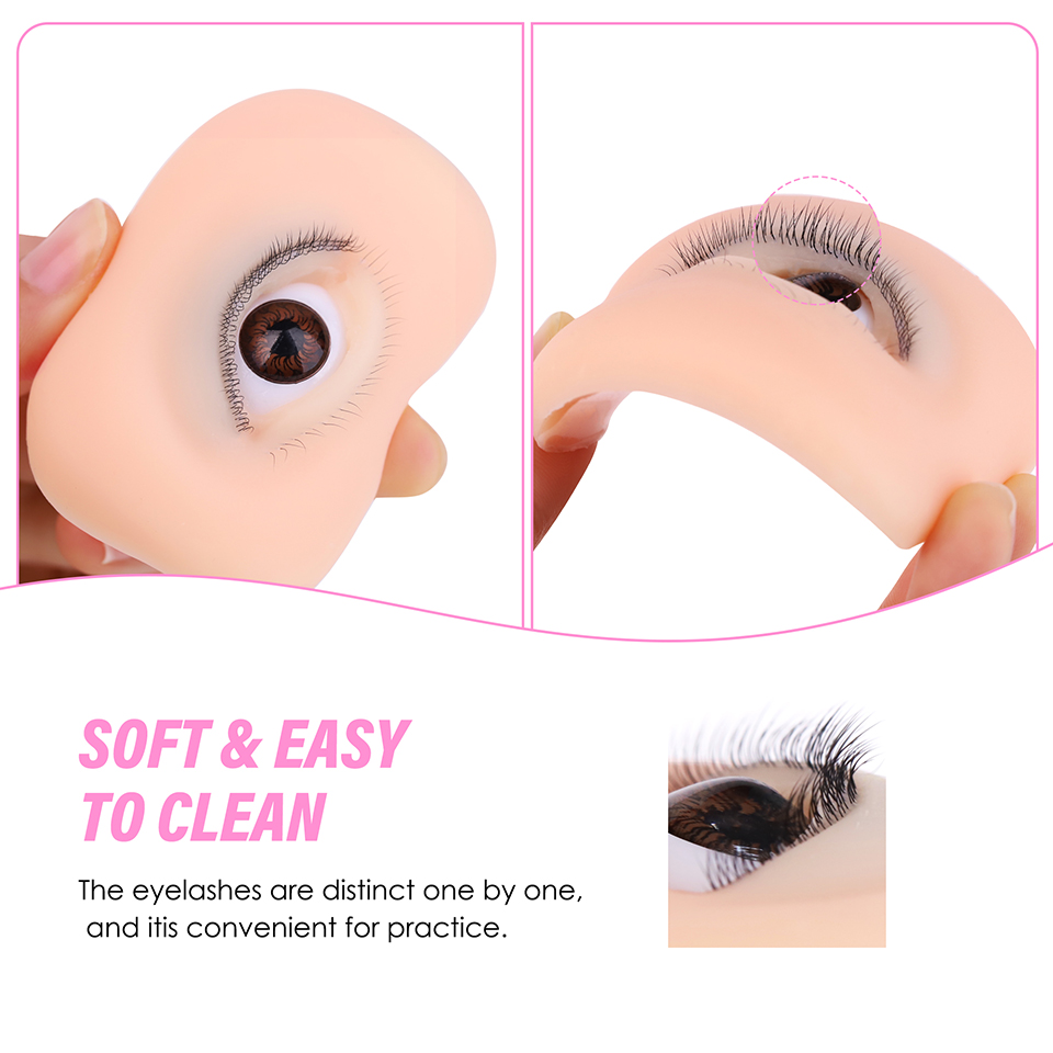 3層まつげ付き再利用可能なマネキンアイ、まつげエクステ練習用 - Eyelash Extension Model のレビューと価格