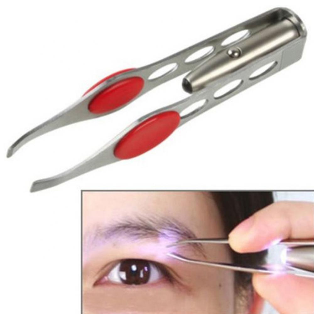 ステンレス鋼まつげ眉毛ピンセット脱毛クリップ LED ライト - Eyelash Extension Led のレビューと価格