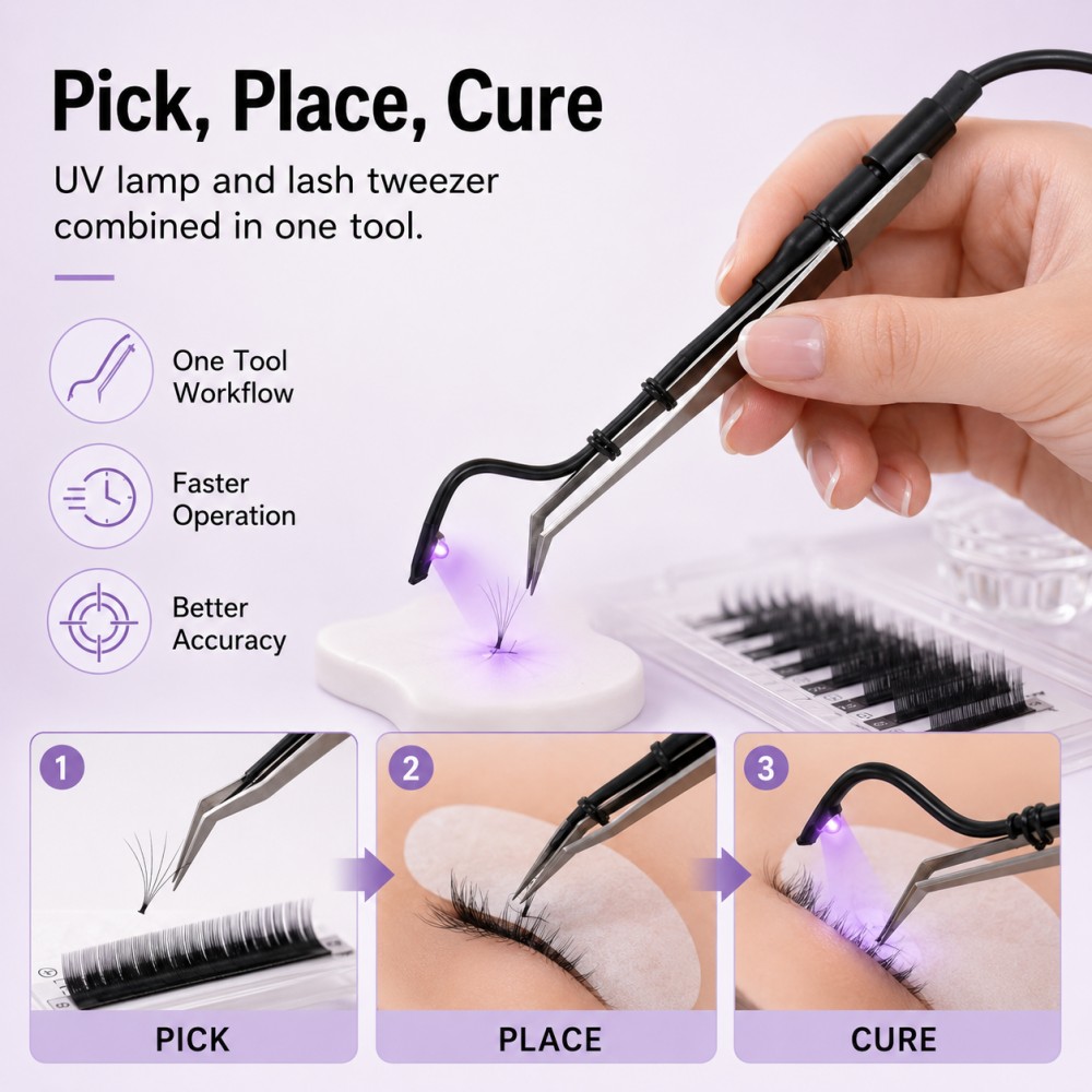 ミニUV LEDピンセットライト 1秒速硬化ライト まつげエ - Eyelash Extension Led のレビューと価格