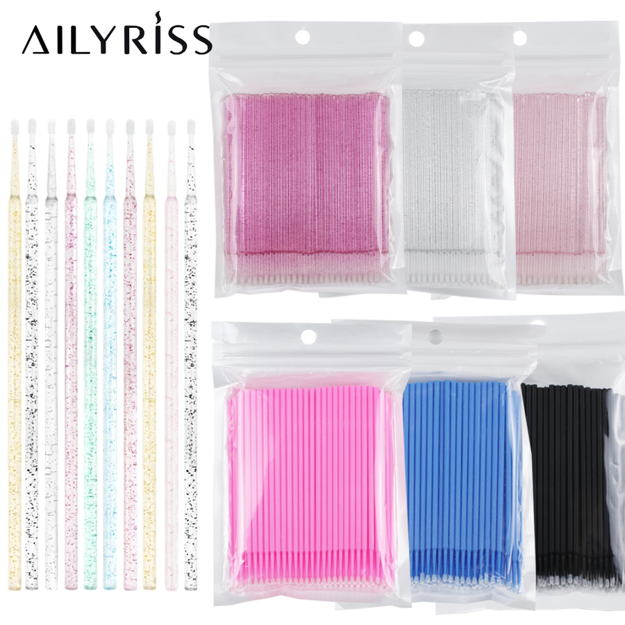 500 ピース/ロット使い捨てアプリケーターマイクロブラシま - Eyelash Extension Cleaning のレビューと価格