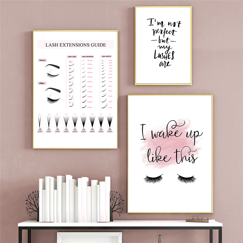 まつげエクステガイドポスター,メイクアップポスターとプリント - Eyelash Extension Quotes のレビューと価格