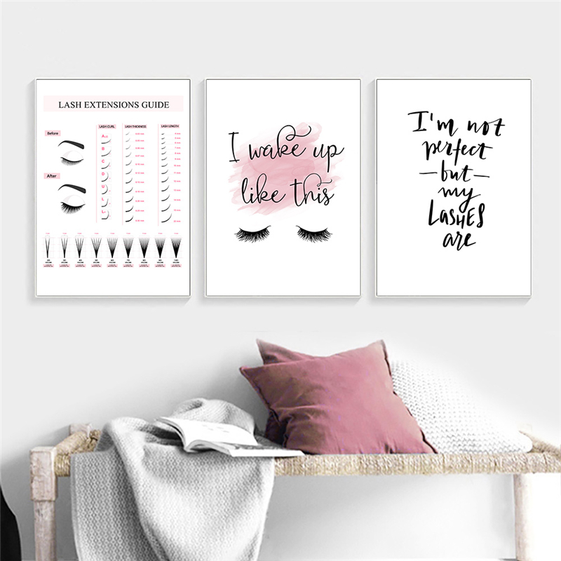まつげエクステガイドポスター,メイクアップポスターとプリント - Eyelash Extension Quotes のレビューと価格