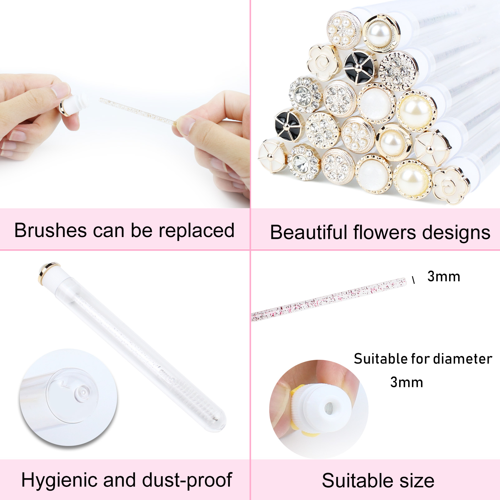 マスカラワンドチューブ 20 個再利用可能なラッシュスプーリ - Eyelash Extension Options のレビューと価格