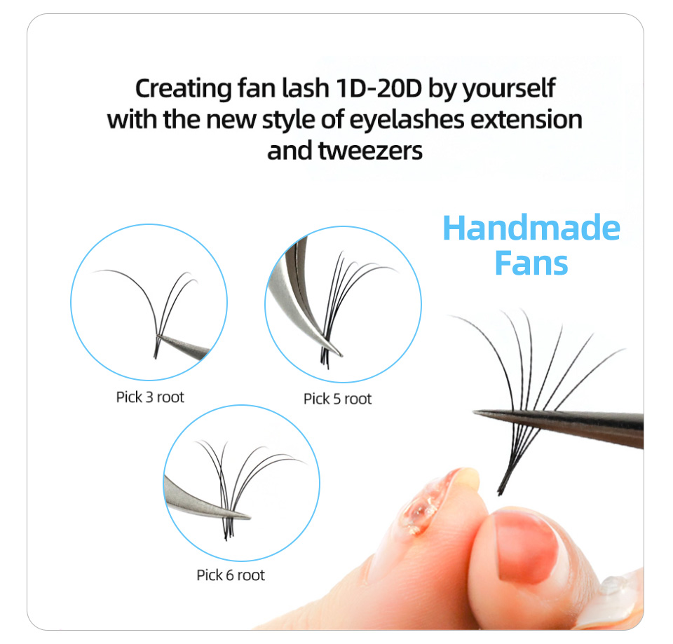 Uud-16列の長さのミンクつけまつげ,個別のエクステンショ - Eyelash Extension Human Hair のレビューと価格