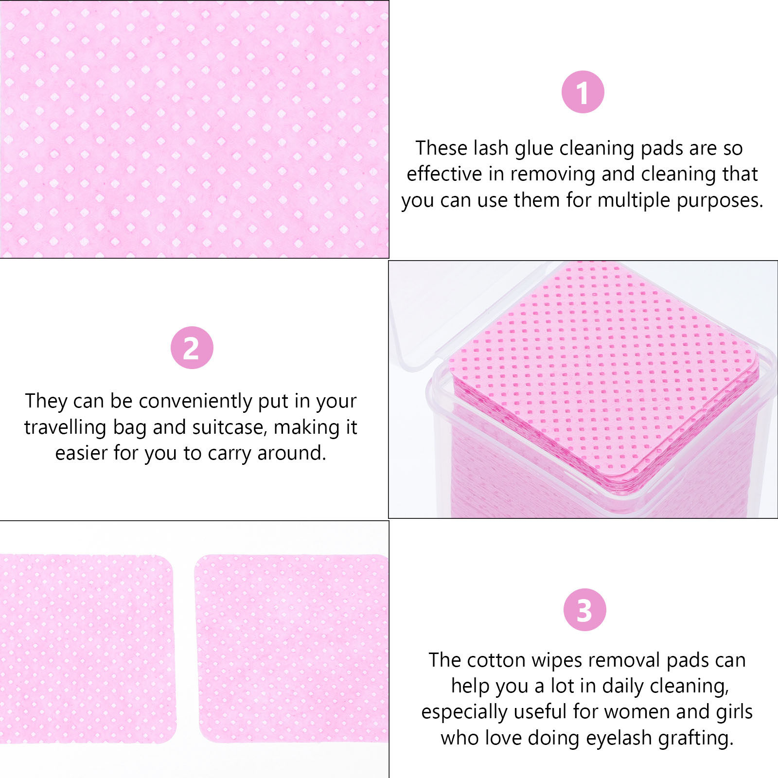 600枚入りクリーニングコットンワイプ まつげエクステ除去ツ - Eyelash Extension Cleaning のレビューと価格