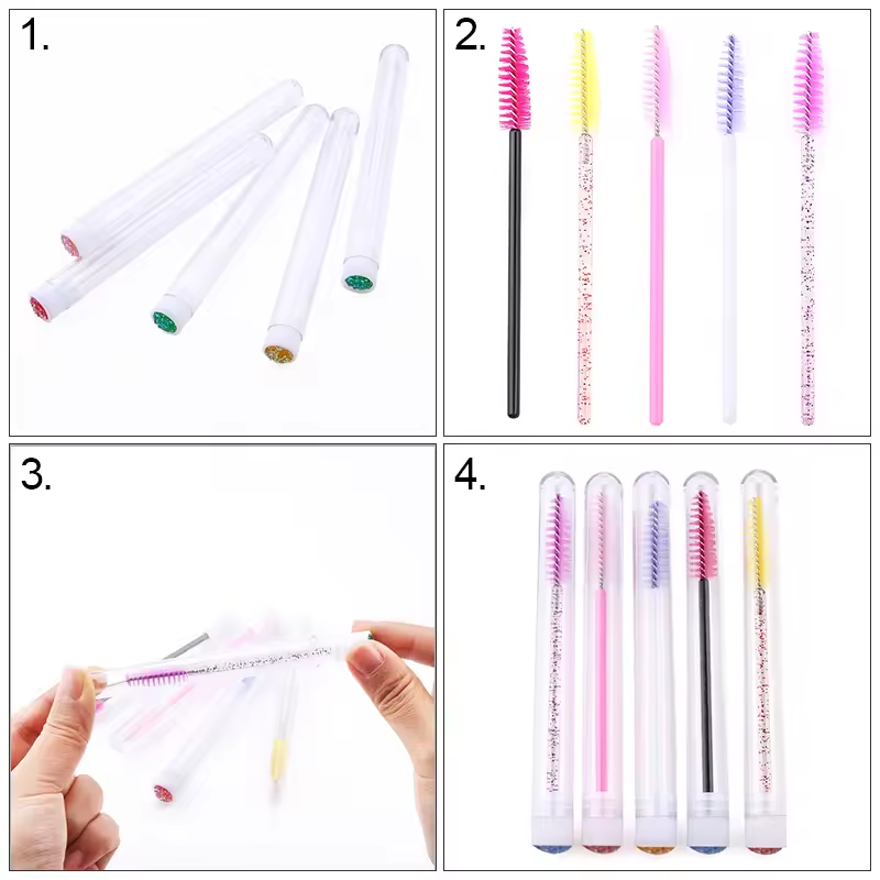 まつげブラシチューブと眉毛ブラシ付き再利用可能なマスカラワン - Eyelash Extension Options のレビューと価格