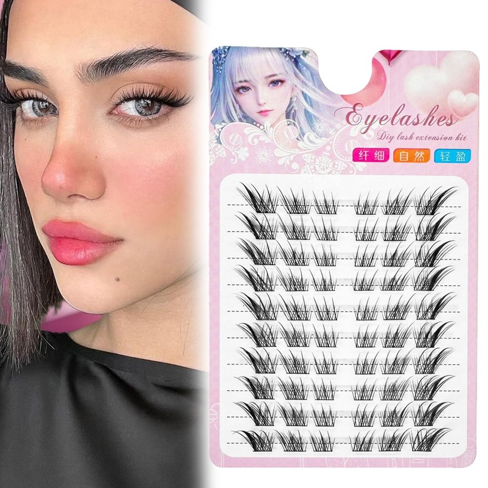 3Dキャットアイクラスターまつげ ナチュラルマンガフォックス - Eyelash Extension Human Hair のレビューと価格