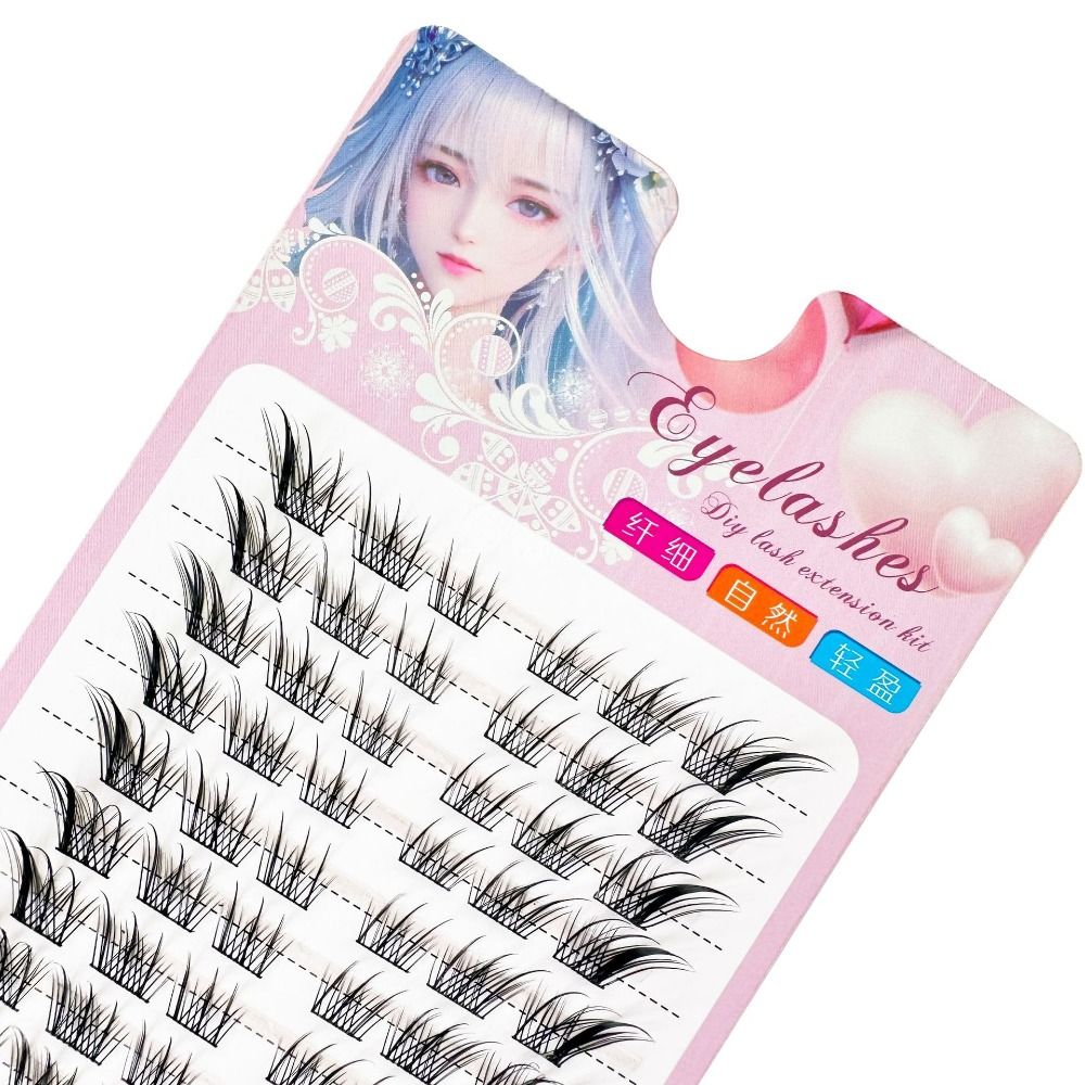 3Dキャットアイクラスターまつげ ナチュラルマンガフォックス - Eyelash Extension Human Hair のレビューと価格