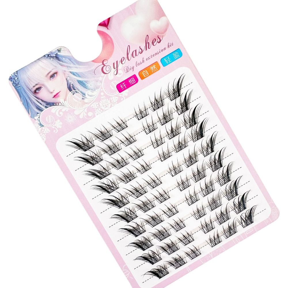 3Dキャットアイクラスターまつげ ナチュラルマンガフォックス - Eyelash Extension Human Hair のレビューと価格