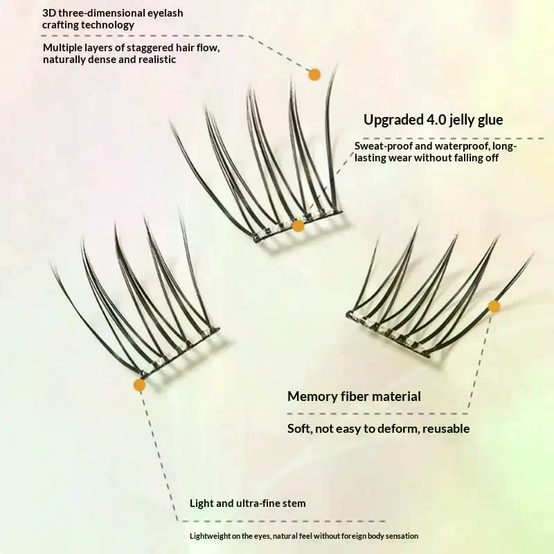 7列の自己粘着式まつげ、接着剤不要のつけまつげエクステ、再利 - Eyelash Extension Adhesive のレビューと価格